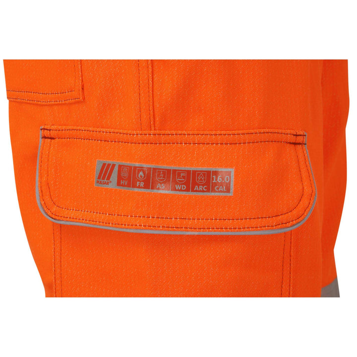 PULSAR PRARC07 Hi Vis Flame Retardant Electric ARC Combat Trousers Orange Pocket Detail.jpg #colour_orange