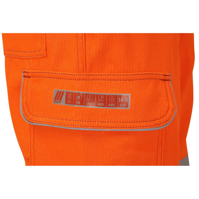 PULSAR PRARC07 Hi Vis Flame Retardant Electric ARC Combat Trousers Orange Pocket Detail.jpg #colour_orange
