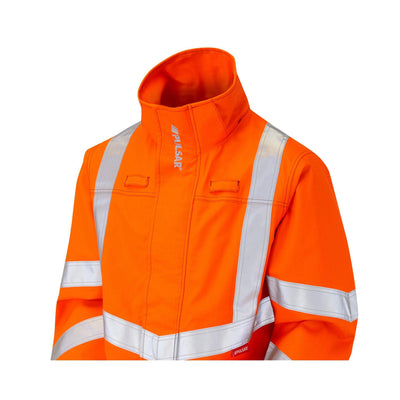 PULSAR PRARC09 Hi Vis Flame Retardant Electric ARC Rail Spec Waterproof Storm Coat Orange Detail1 .jpg #colour_orange