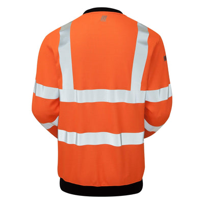 PULSAR PRARC20 Hi Vis Rail Spec FR Electric ARC Sweatshirt Orange BACK.jpg #colour_orange