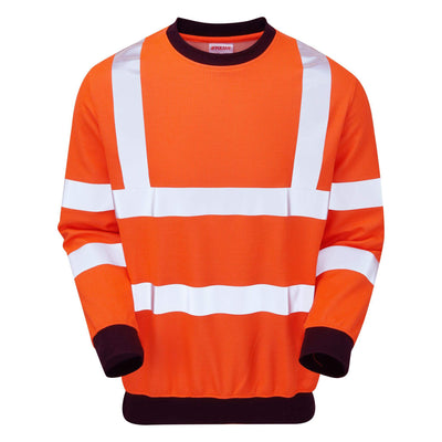 PULSAR PRARC20 Hi Vis Rail Spec FR Electric ARC Sweatshirt Orange FRONT.jpg #colour_orange