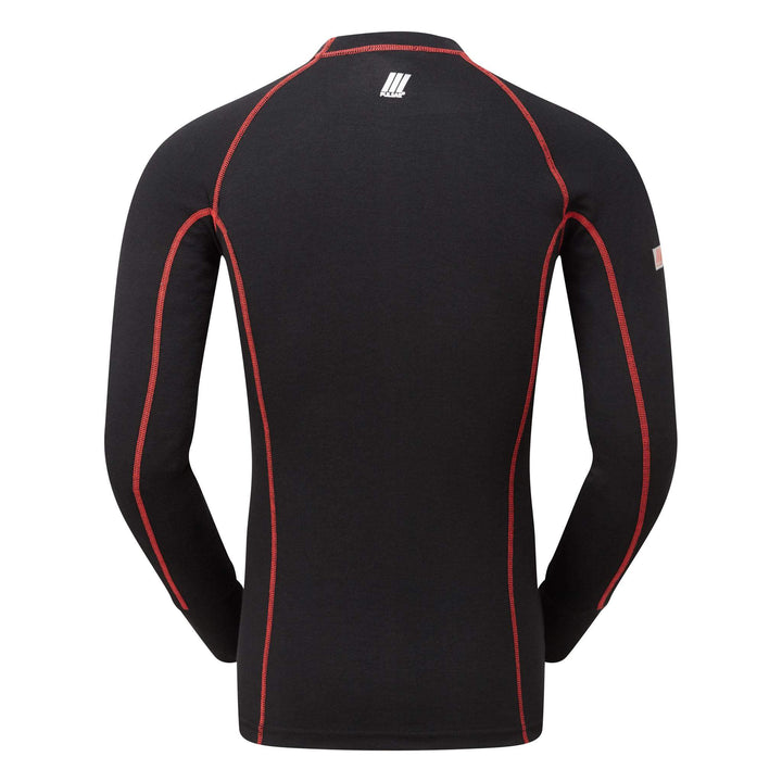 PULSAR XARC01 Flame Retardant Electric ARC Long Sleeve Base Layer Shirt Black Red Back.jpg #colour_black-red