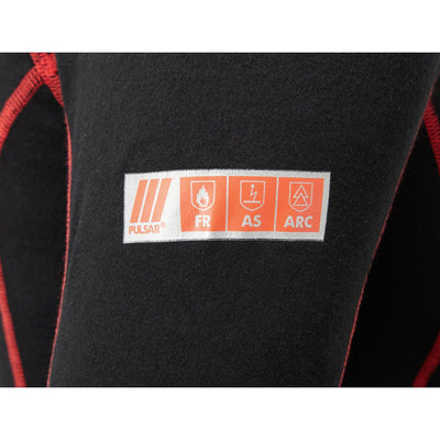 PULSAR XARC01 Flame Retardant Electric ARC Long Sleeve Base Layer Shirt Black Red Detail.jpg #colour_black-red
