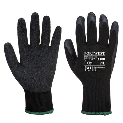 Portwest A100 Grip Latex Gloves 1#colour_black
