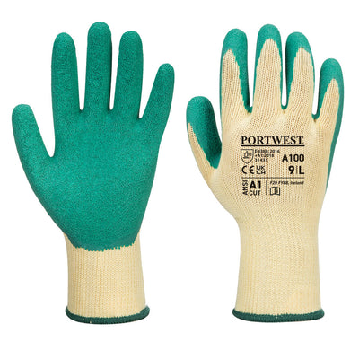Portwest A100 Grip Latex Gloves 1#colour_green