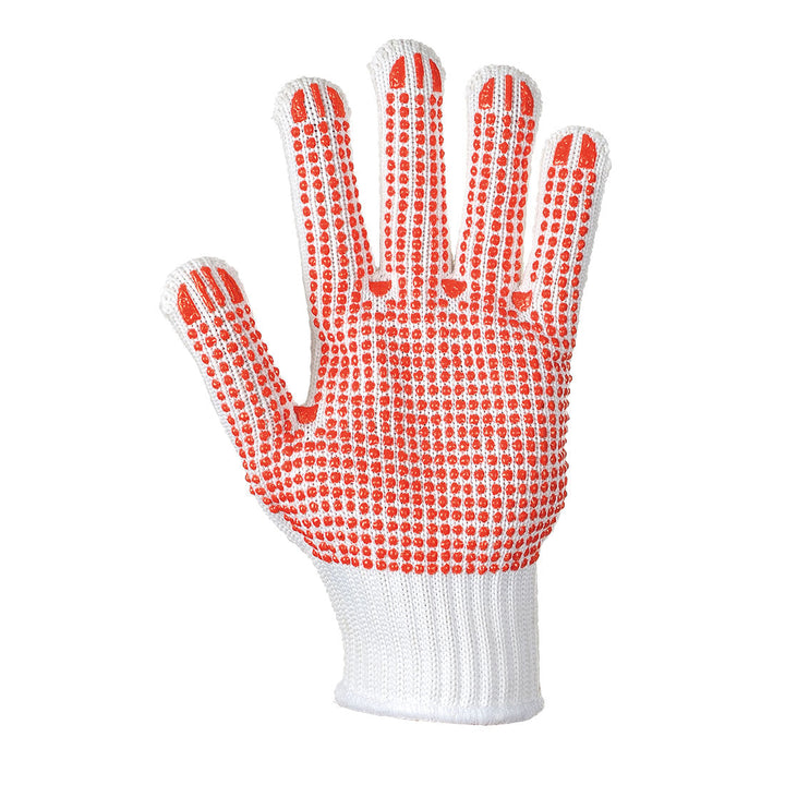 Portwest A112 Heavyweight Polka Dot Gloves 1#colour_white-red 2#colour_white-red