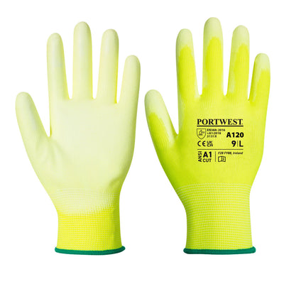 Portwest A120 PU Palm Gloves 1#colour_yellow