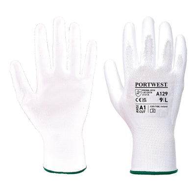 Portwest A129 PU Palm Gloves (12 Pack) 1#colour_white