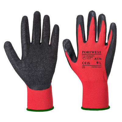 Portwest A174 Flex Grip Latex Gloves 1#colour_red-black
