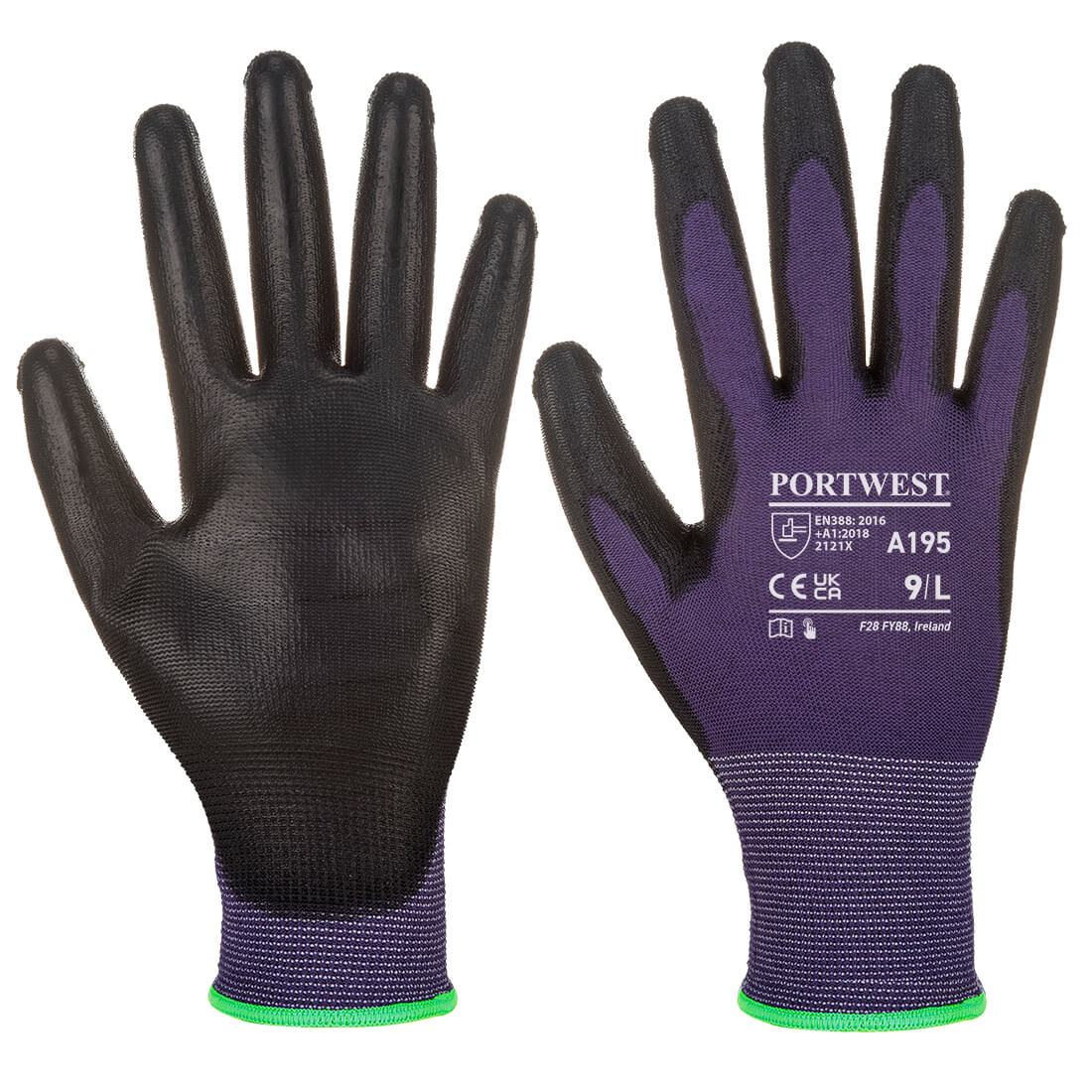 Portwest A195 Touchscreen PU Gloves 1#colour_purple-black