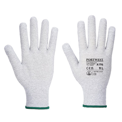 Portwest A196 Antistatic Micro Dot ESD Gloves 1#colour_grey-white