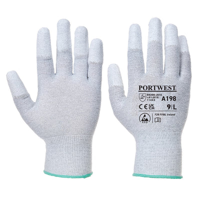 Portwest A198 Antistatic PU Fingertip ESD Gloves 1#colour_grey