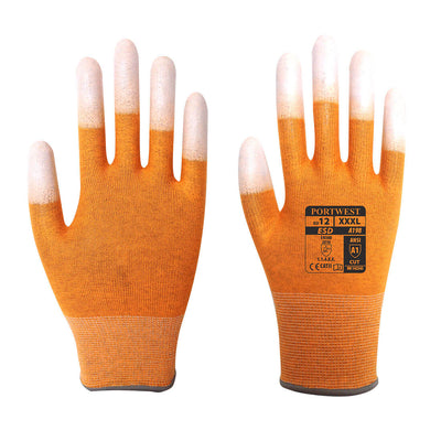 Portwest A198 Antistatic PU Fingertip ESD Gloves Orange Main#colour_orange