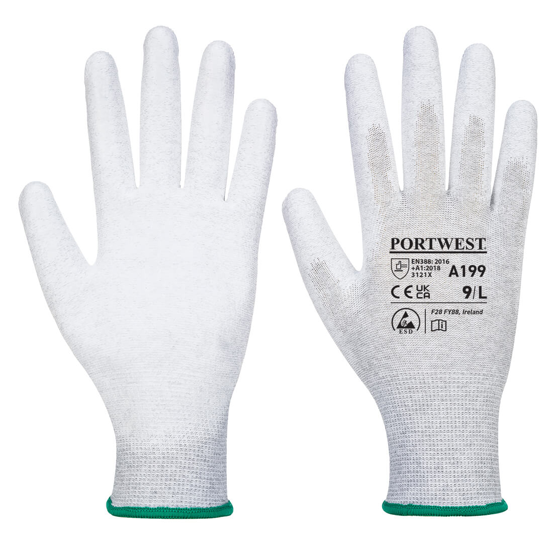 Portwest A199 Antistatic PU Palm ESD Gloves 1#colour_grey