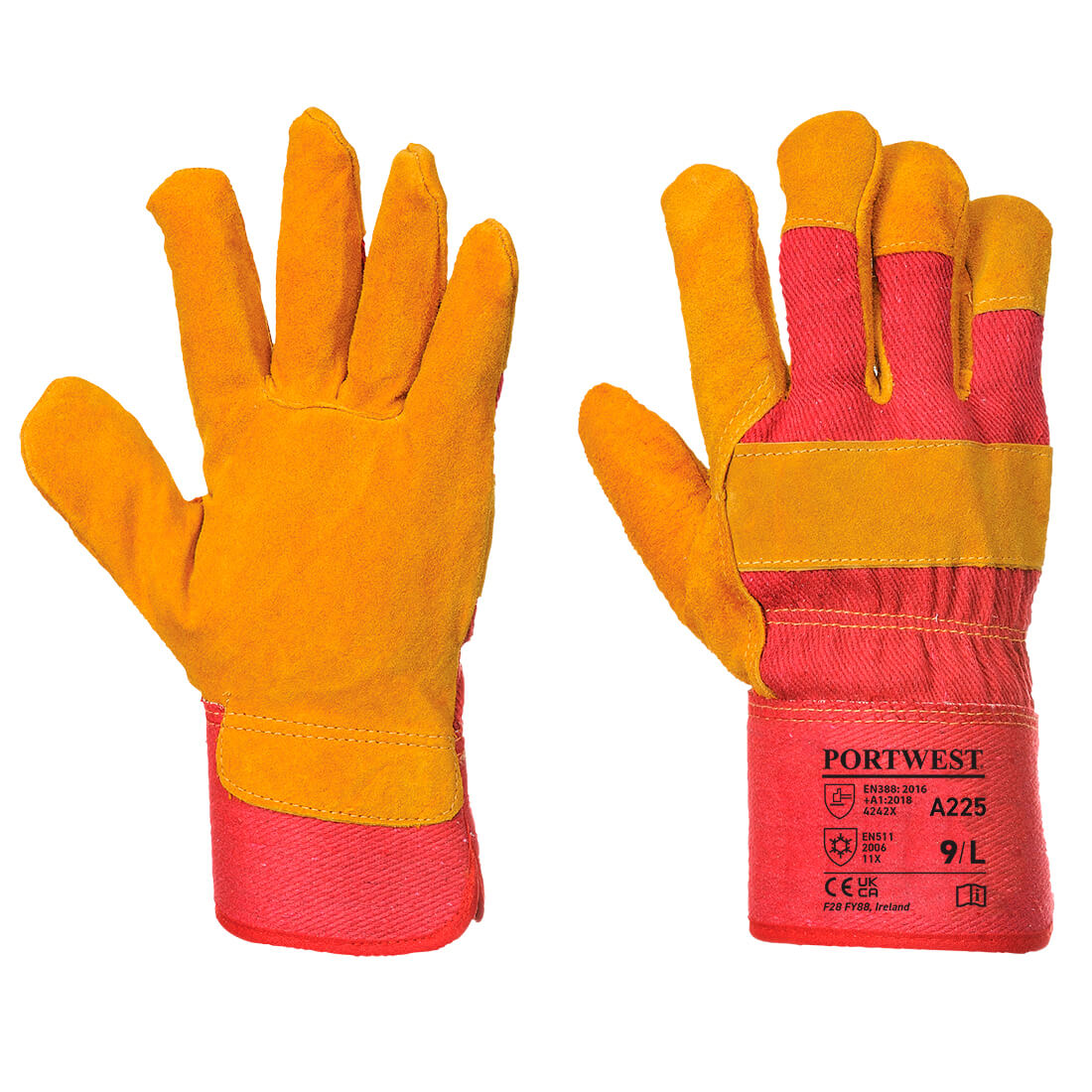 Portwest A225 Fleece Lined Rigger Gloves 1#colour_red