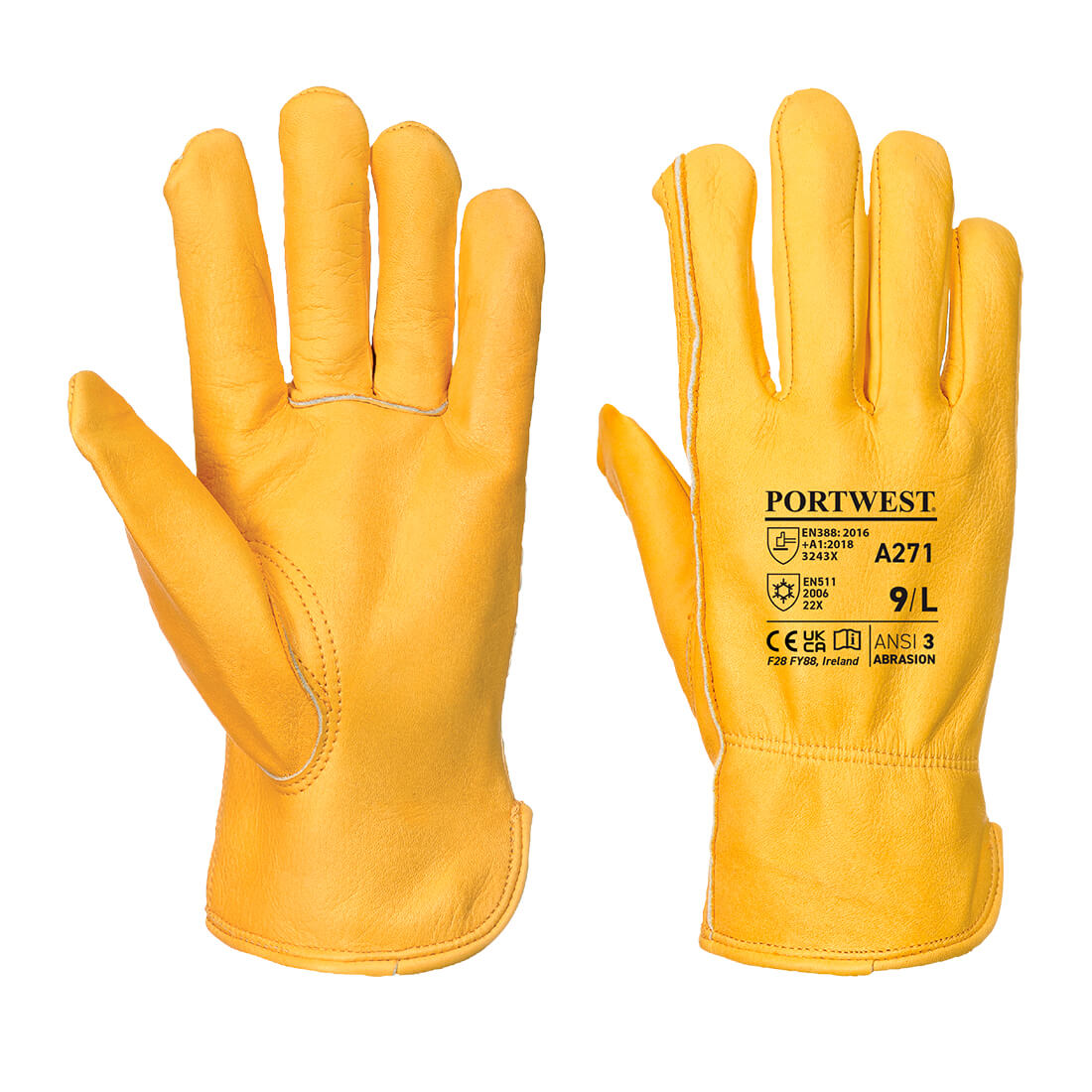 Portwest A271 Lined Driver Gloves 1#colour_tan