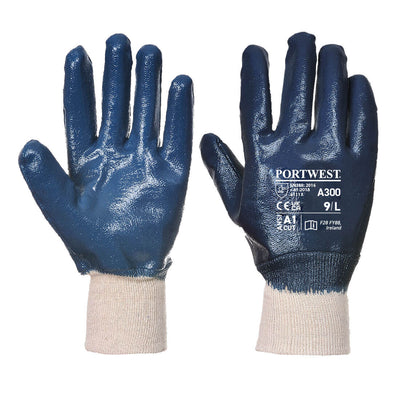 Portwest A300 Nitrile Knitwrist Gloves 1#colour_navy