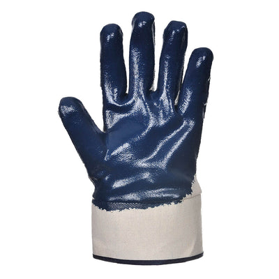 Portwest A301 Nitrile Safety Cuff Gloves Navy Front#colour_navy