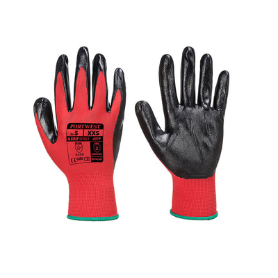 Portwest A319 Flexo Grip Nitrile Gloves 1#colour_red-black 2#colour_red-black