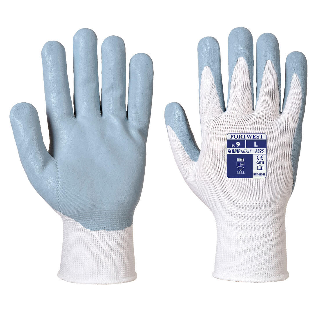 Portwest A325 Dexti-Grip Pro Gloves White/Grey Main#colour_white-grey