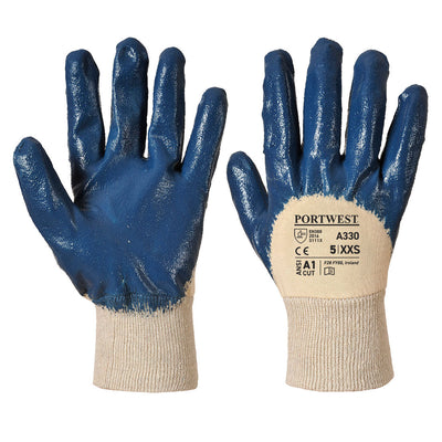 Portwest A330 Nitrile Light Knitwrist Gloves 1#colour_navy
