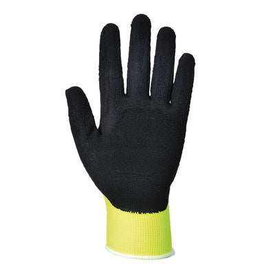 Portwest A340 Hi Vis Grip Latex Gloves 1#colour_yellow 2#colour_yellow