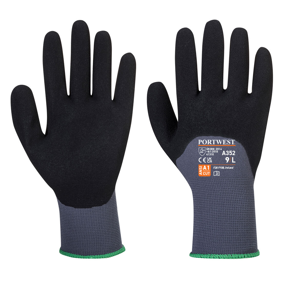 Portwest A352 DermiFlex Ultra Gloves 1#colour_grey-black