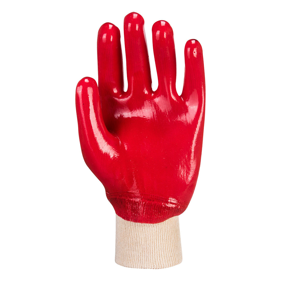 Portwest A400 PVC Knitwrist Gloves 1#colour_red 2#colour_red