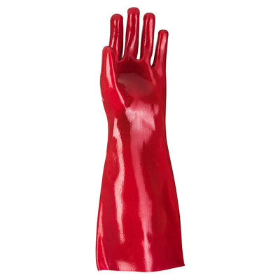 Portwest A445 PVC Gauntlet Gloves 1#colour_red 2#colour_red