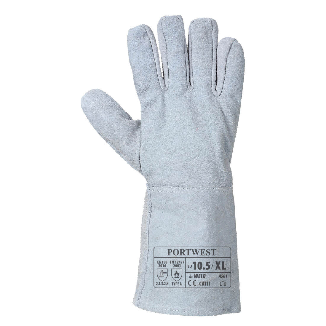 Portwest A501 Ambi Dex Welding Gauntlet Gloves Grey Rear#colour_grey