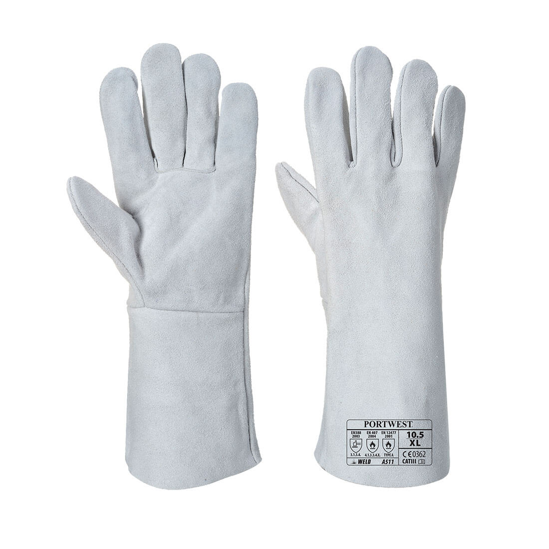 Portwest A511 Classic Welding Gauntlet Gloves Grey Main#colour_grey