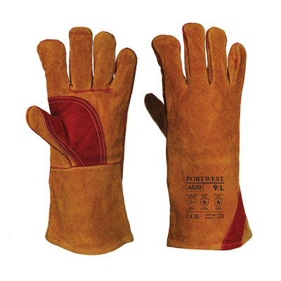 Portwest A530 Reinforced Welding Gauntlet Gloves 1#colour_brown