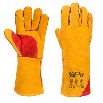 Portwest A531 Reinforced Winter Welding Gauntlet Gloves 1#colour_brown