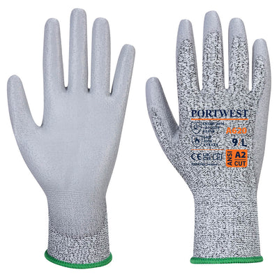 Portwest A620 LR Cut Resistant PU Palm Gloves 1#colour_grey