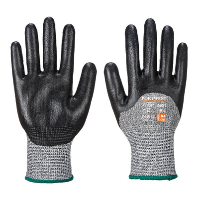 Portwest A621 Cut Resistant 3/4 Nitrile Foam Gloves 1#colour_black