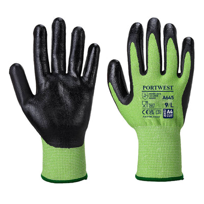 Portwest A645 Green Cut Resistant Nitrile Foam Gloves 1#colour_green-black
