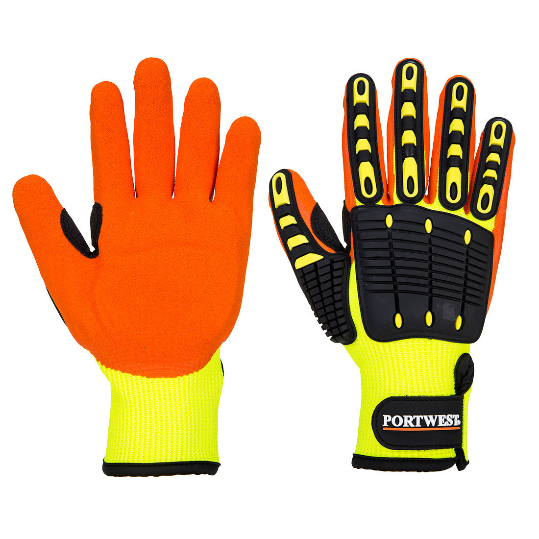 Portwest A721 Anti Impact Grip Gloves 1#colour_yellow-orange