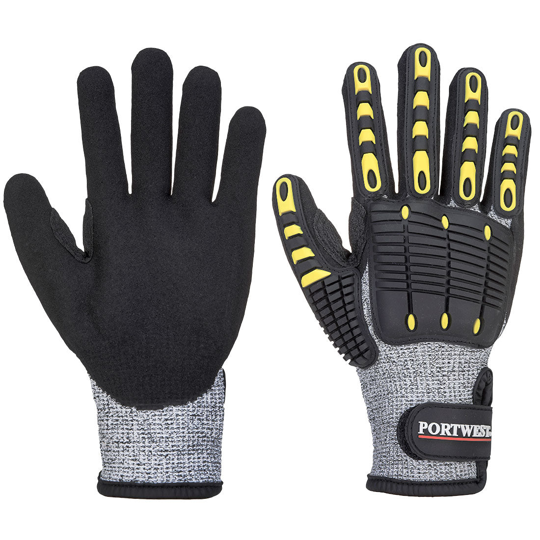 Portwest A722 Anti Impact Cut Resistant Gloves 1#colour_grey-black