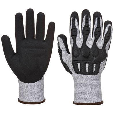 Portwest A723 TPV Impact Cut Resistant Gloves 1#colour_grey-black