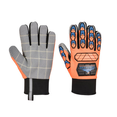 Portwest A726 Aqua-Seal Pro Watreproof Anti Impact Gloves 1#colour_orange-blue