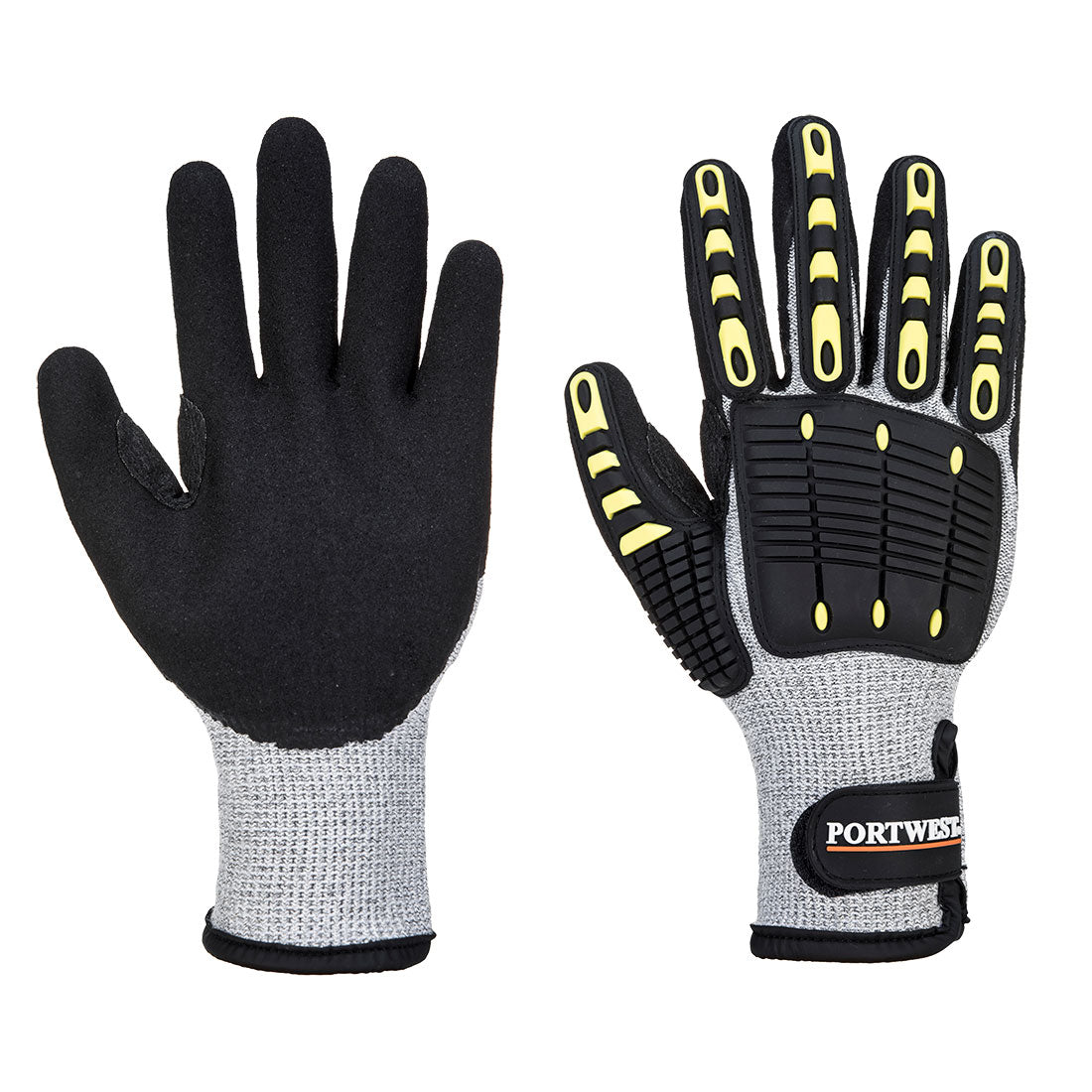 Portwest A729 Anti Impact Cut Resistant Thermal Gloves 1#colour_grey-black