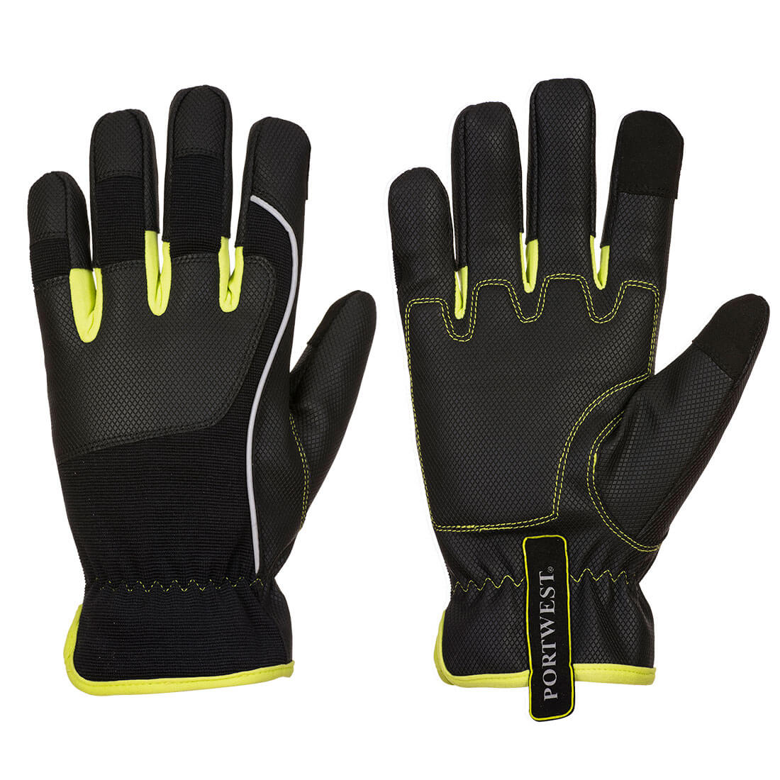 Portwest A771 PW3 Tradesman Gloves 1#colour_black-yellow