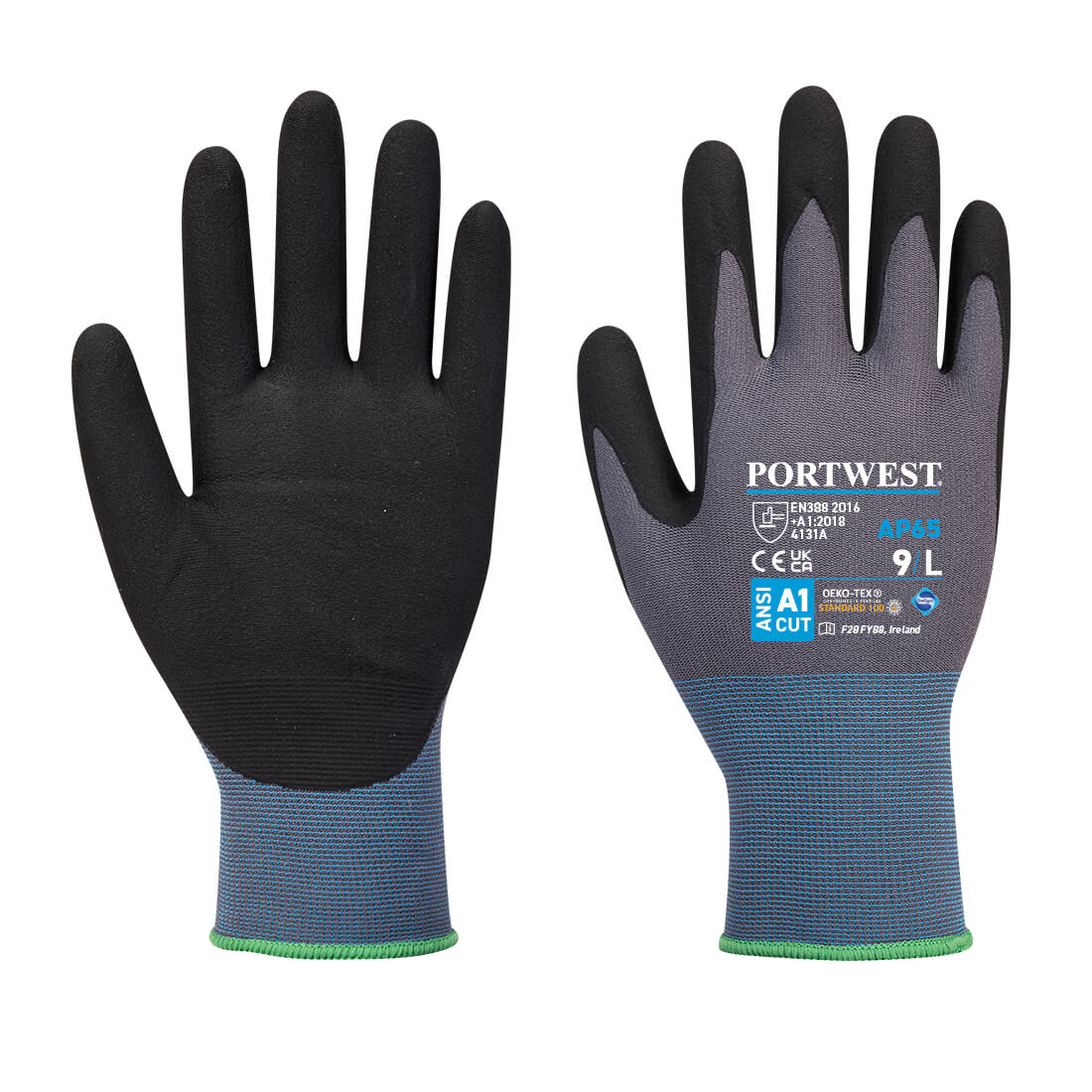 Portwest AP65 NPR Pro Nitrile Foam Gloves 1#colour_black-grey