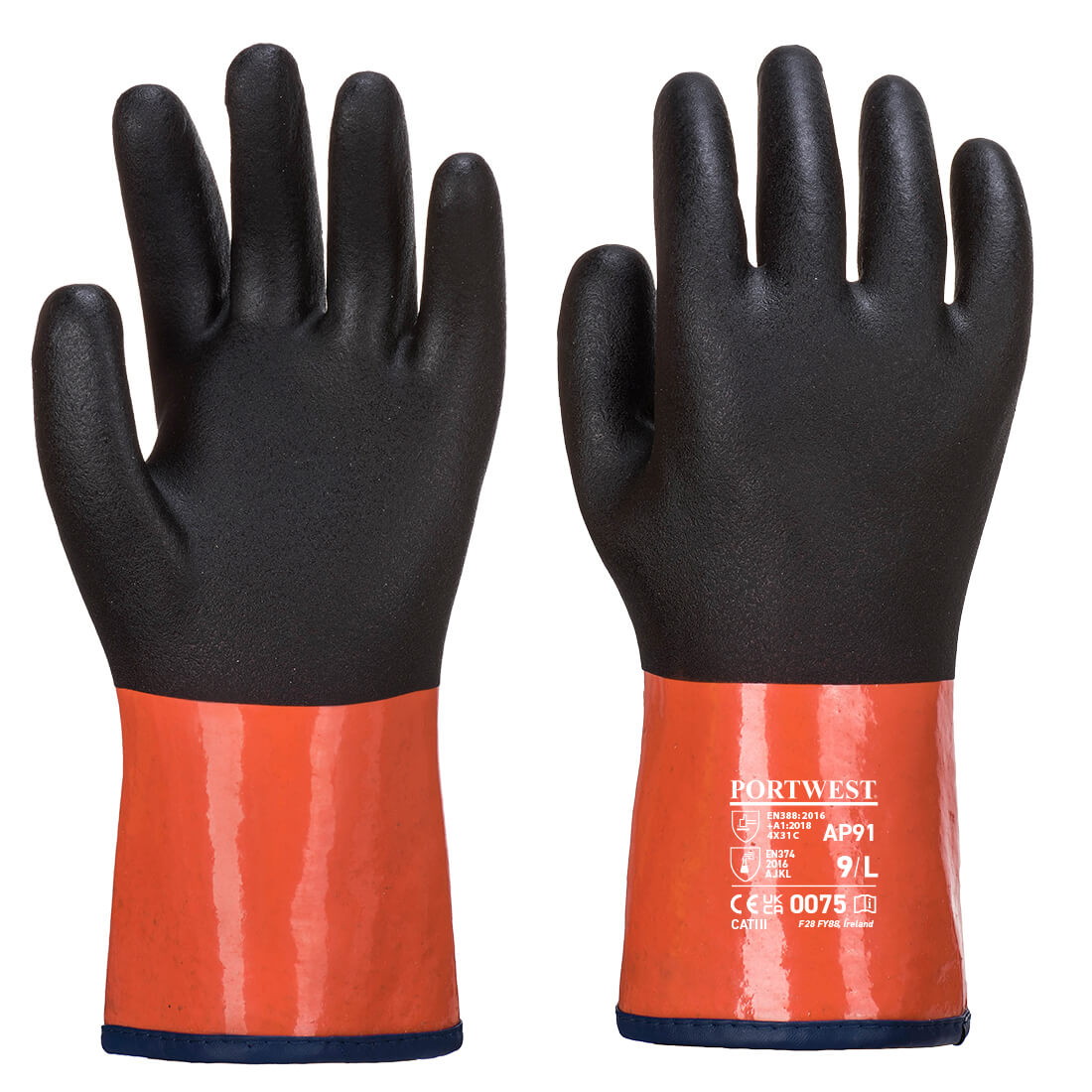 Portwest AP91 Chemdex Pro Chemical Gloves 1#colour_black-orange