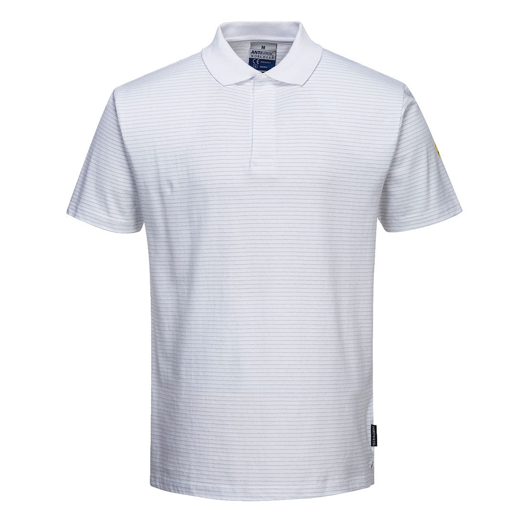 Portwest AS21 Anti-Static ESD Polo Shirt 1#colour_white