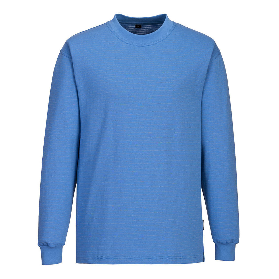 Portwest AS22 Anti -Static ESD Long Sleeve T-Shirt 1#colour_hamilton-blue