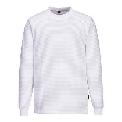 Portwest AS22 Anti -Static ESD Long Sleeve T-Shirt 1#colour_white