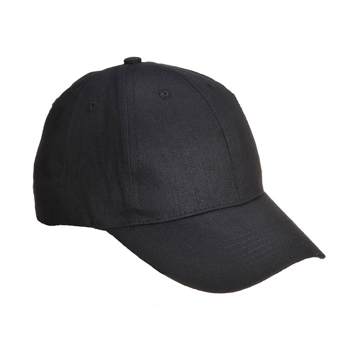 Portwest B010 Six Panel Baseball Cap 1#colour_black