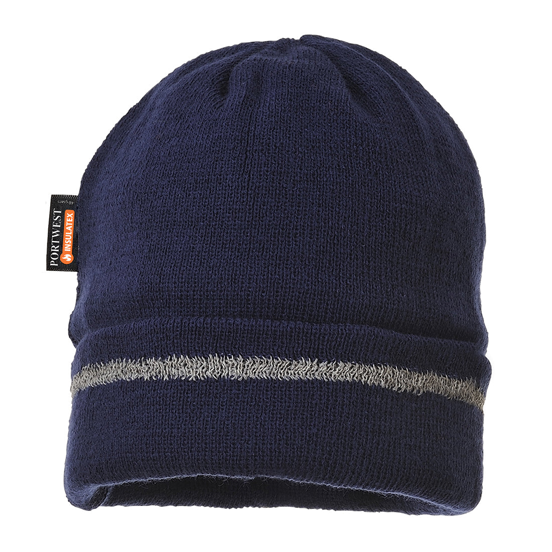 Portwest B023 Reflective Trim Knit Hat Insulatex Lined 1#colour_navy