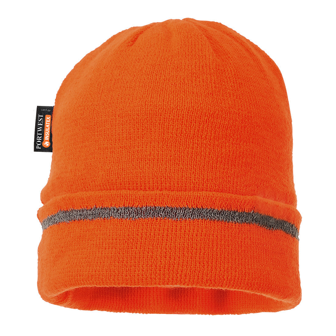 Portwest B023 Reflective Trim Knit Hat Insulatex Lined 1#colour_orange